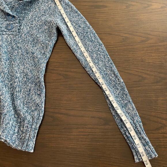 Wet Seal Blue Shawl Collar Sweater with Hood Women's L Y2K Preppy Soft Girl - Picture 6 of 8